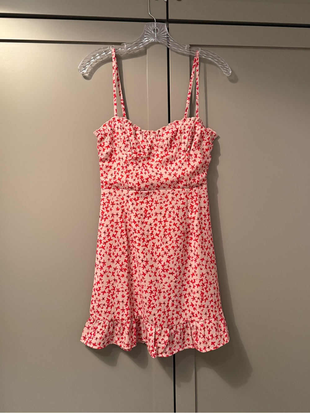 Princess Polly DENIZ MINI DRESS BLUSH - Pink & Red Floral Print, Size US 2